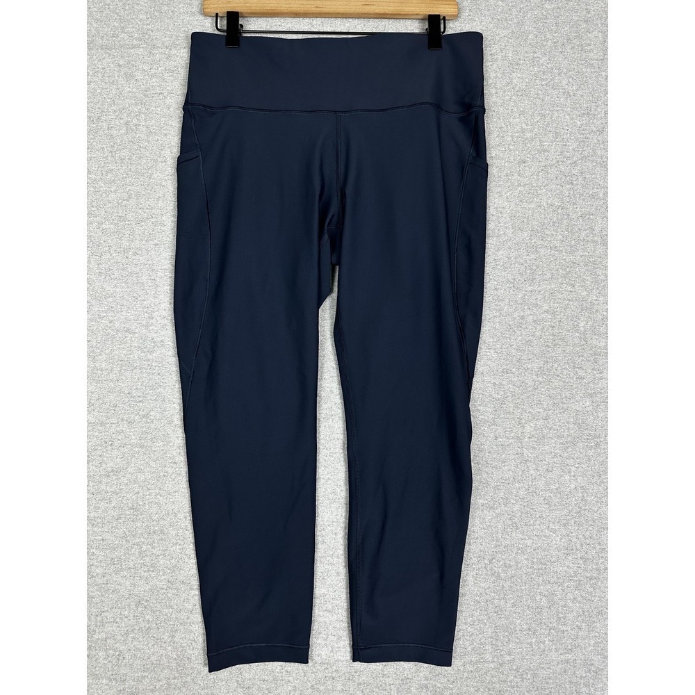 Athleta Leggings Womens XL Blue Interval Stash 7/8 Tight Pocket Athletic EUC